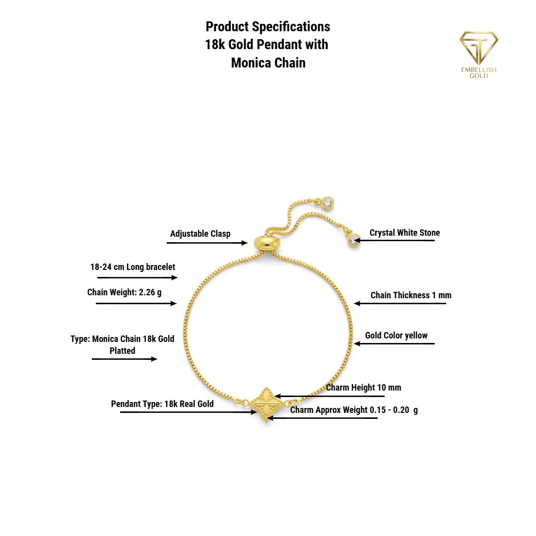 18K Gold Rob Clove Pendant With 18K Gold Plated Chains - Gold Bracelets - Embellish Gold
