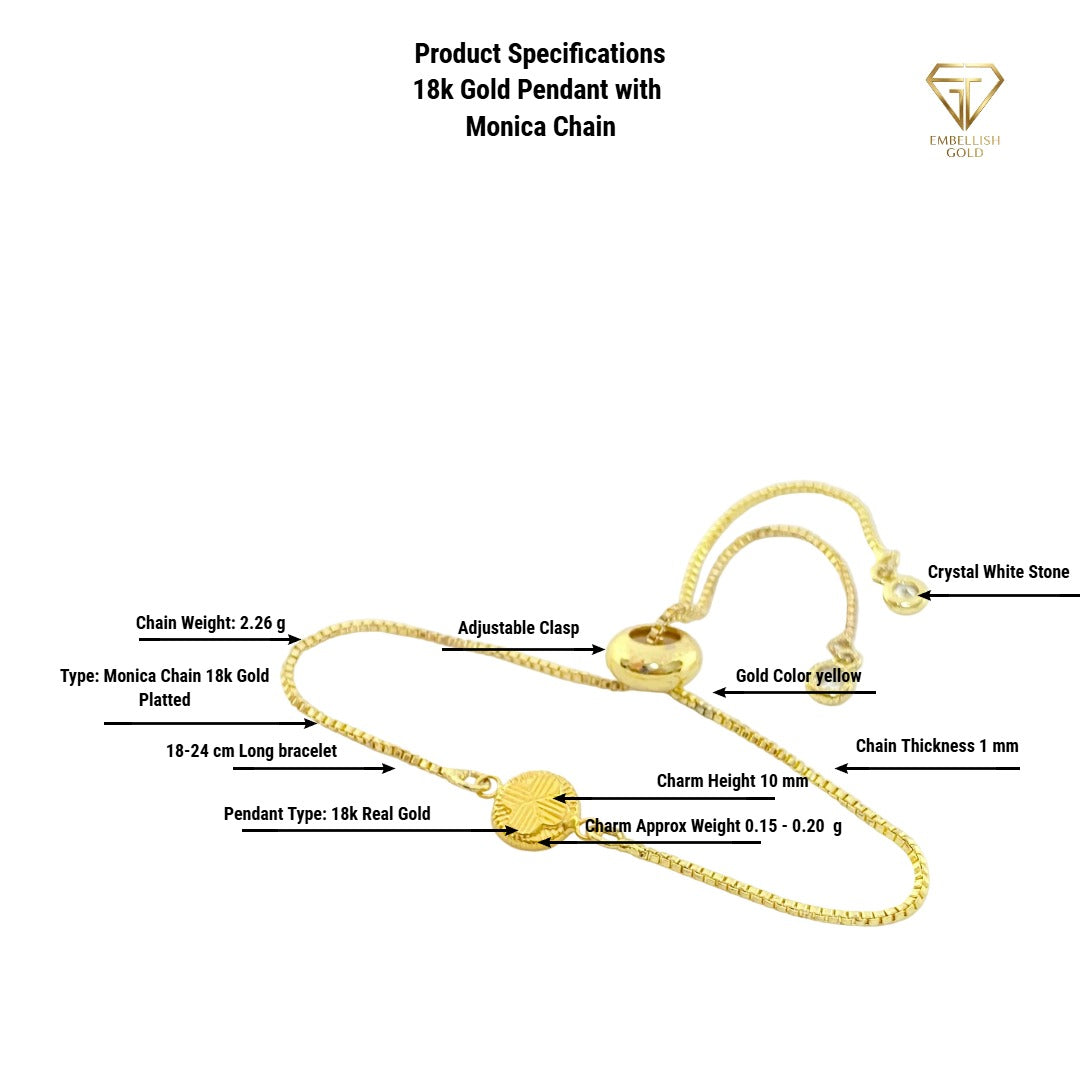 قلادة من الذهب عيار 18 قيراط مع سلاسل مطلية بالذهب - إطلاق جديد - Embellish Gold Jewelry & Diamond