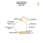 18K Real Gold Flower with Gold Plated Chain