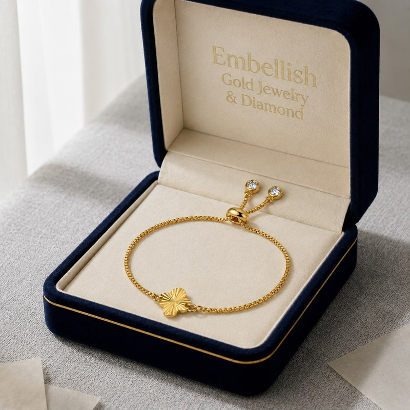 18K Real Gold Flower Lines with Gold Plated Chain - THE 299 STORE - Embellish Gold
