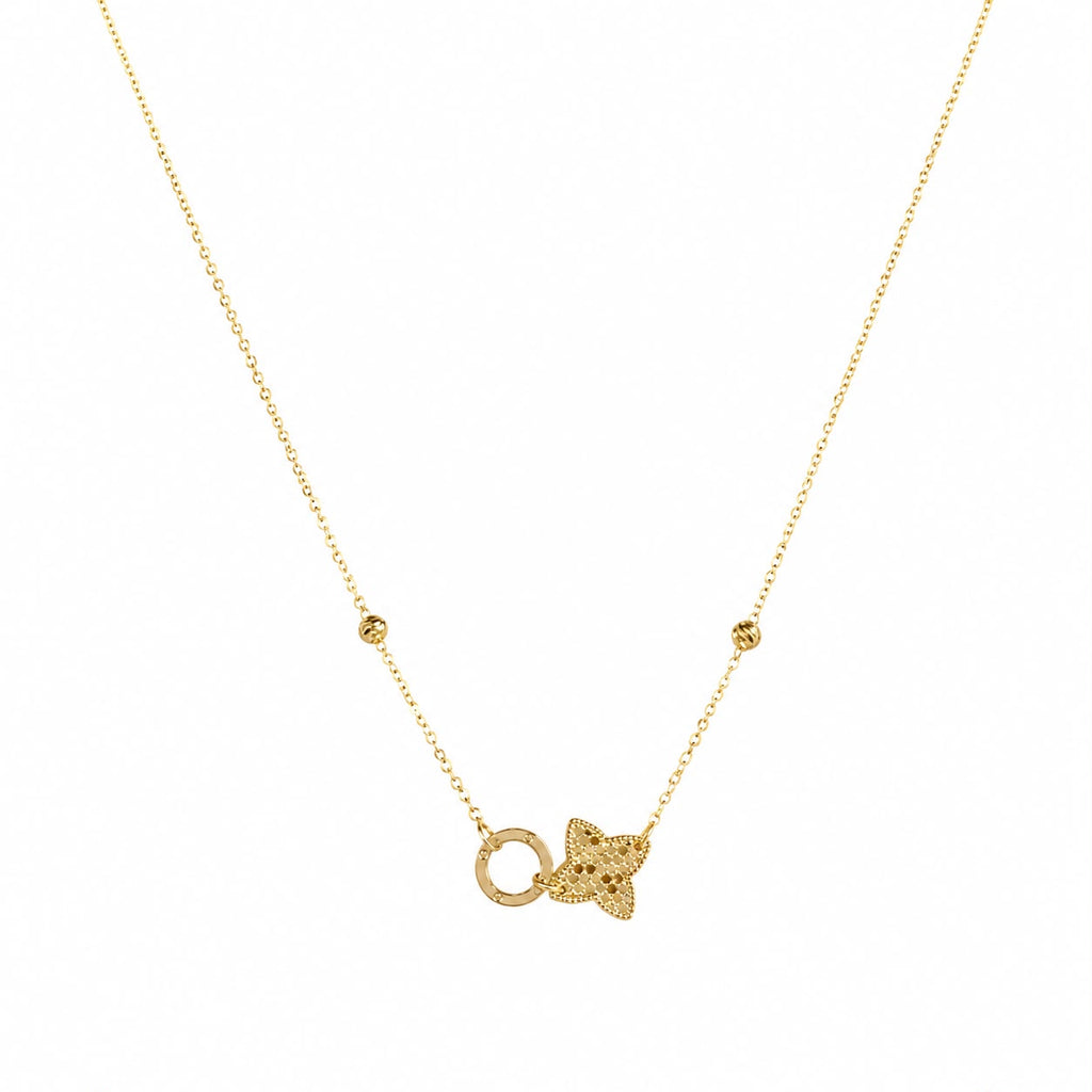 18k Gold Cartier Link Rob Flower Necklace
