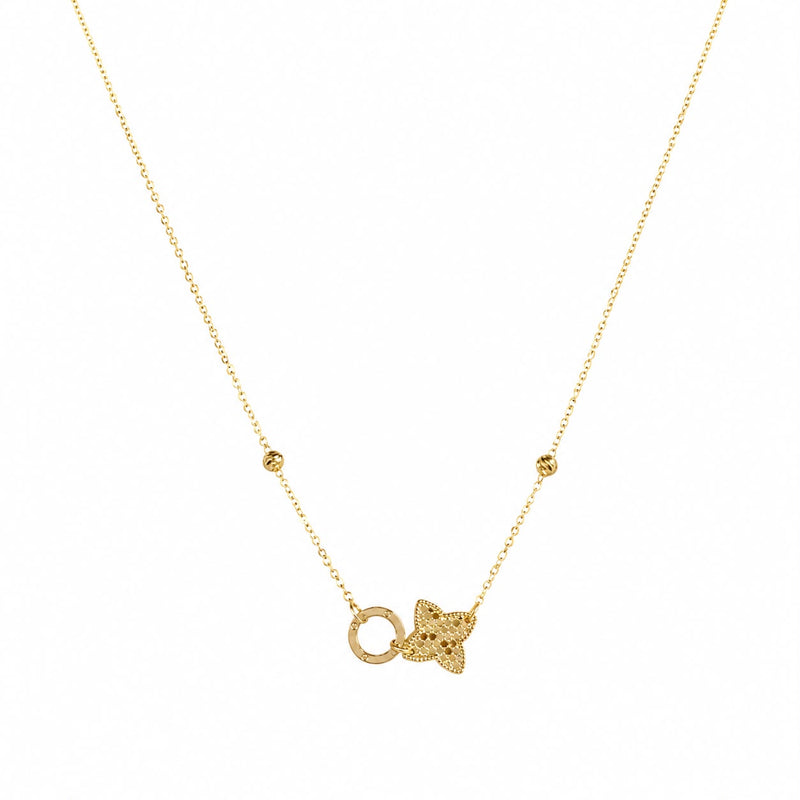 18k Gold Cartier Link Rob Flower Necklace - 18k Gold Necklace - Embellish Gold Jewelry & Diamond