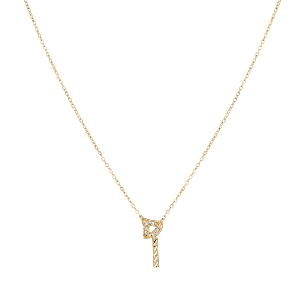 18k Gold Light 2 Design Pendant Necklace
