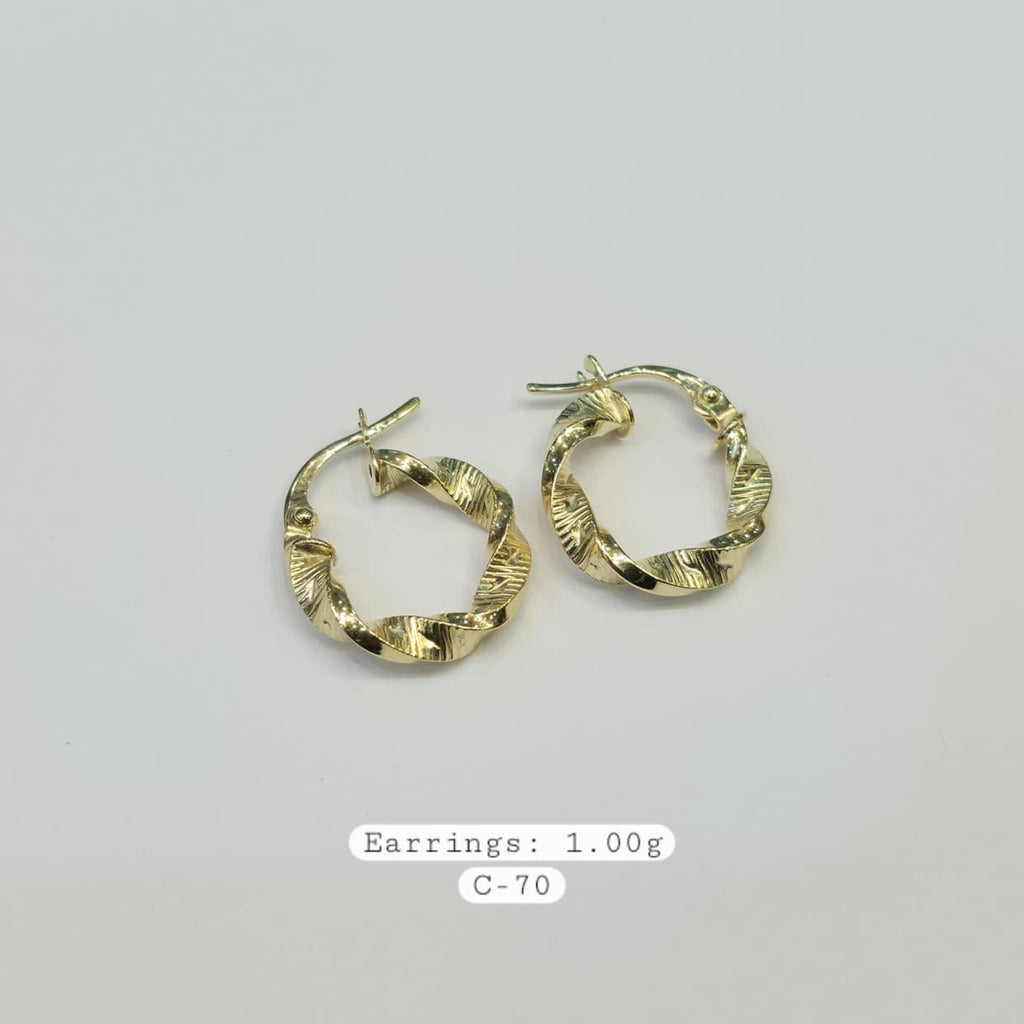 18k Gold Twirl Spiral Loop Earrings