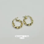 18k Gold Twirl Spiral Loop Earrings