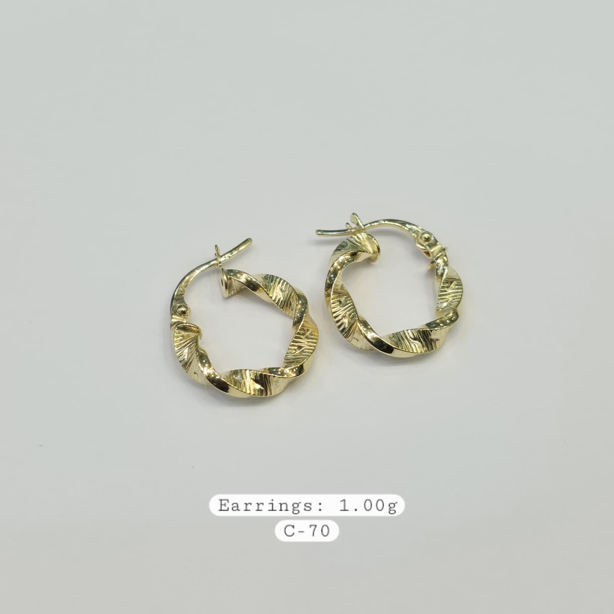 18k Gold Twirl Spiral Loop Earrings