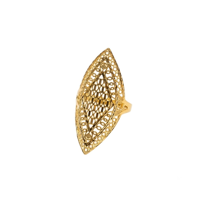 18k Gold Diamond Shape Inspired Ring - المنتجات - Embellish Gold Jewelry & Diamond