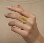 18k Gold Diamond Shape Inspired Ring