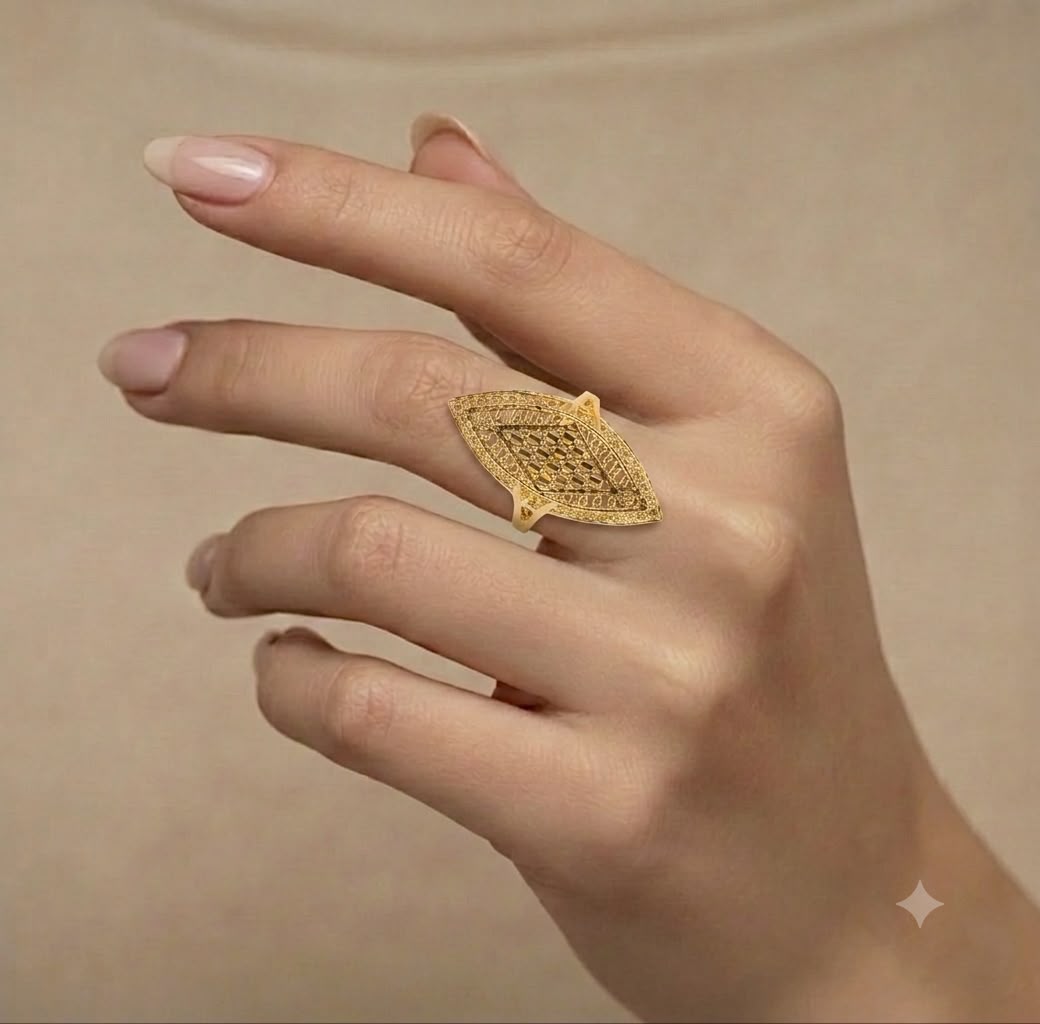 18k Gold Diamond Shape Inspired Ring