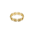 18k Gold Cube Flower Ring