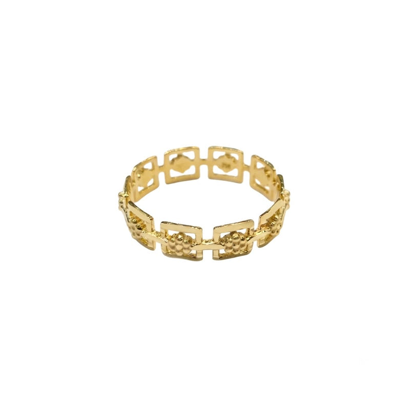 18k Gold Cube Flower Ring - المنتجات - Embellish Gold Jewelry & Diamond