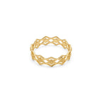 18k Gold Double Cube Flower Ring