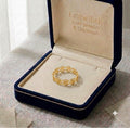 18k Gold Double Cube Flower Ring