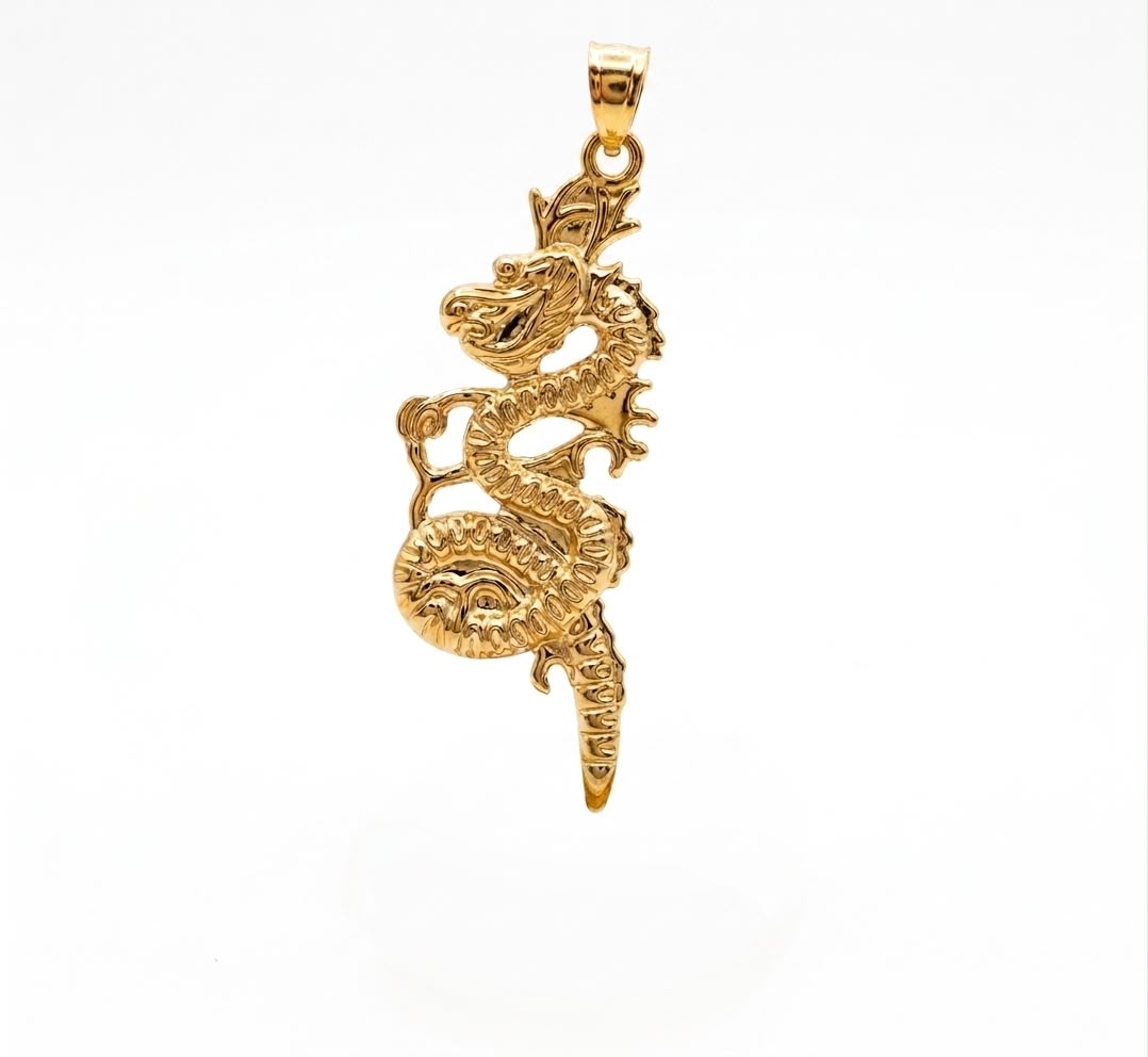 18k Gold Light Dragon Pendant