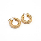 18k Gold Thick Snake Skin Inspired Loop Earrings