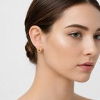 18k Gold Thick Snake Skin Inspired Loop Earrings