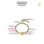 Flower Bracelet 18K Gold Pendant With Thread Bracelet