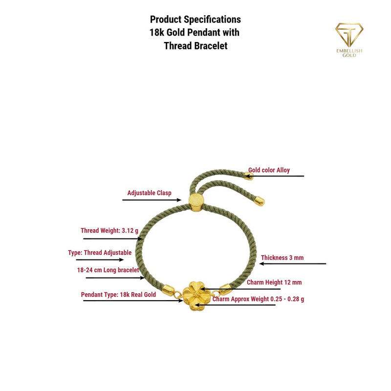 18K Real Gold Sunflower Style Lucky Charm Bracelet - ad collection - Embellish Gold