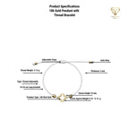 18K Real Gold Cutting Flower Lucky Charm Bracelet