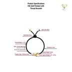 18k Gold Butterfly Bracelet with thread charm