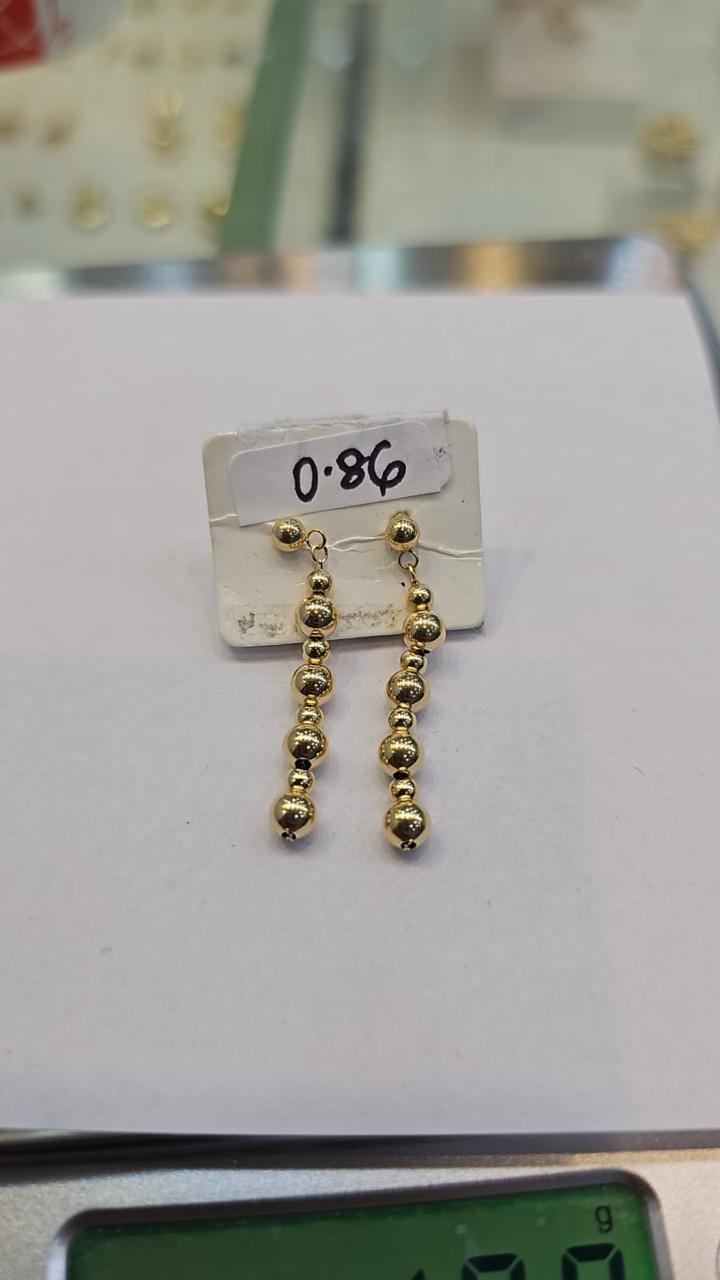 18k Gold Ball Hanging Earrings