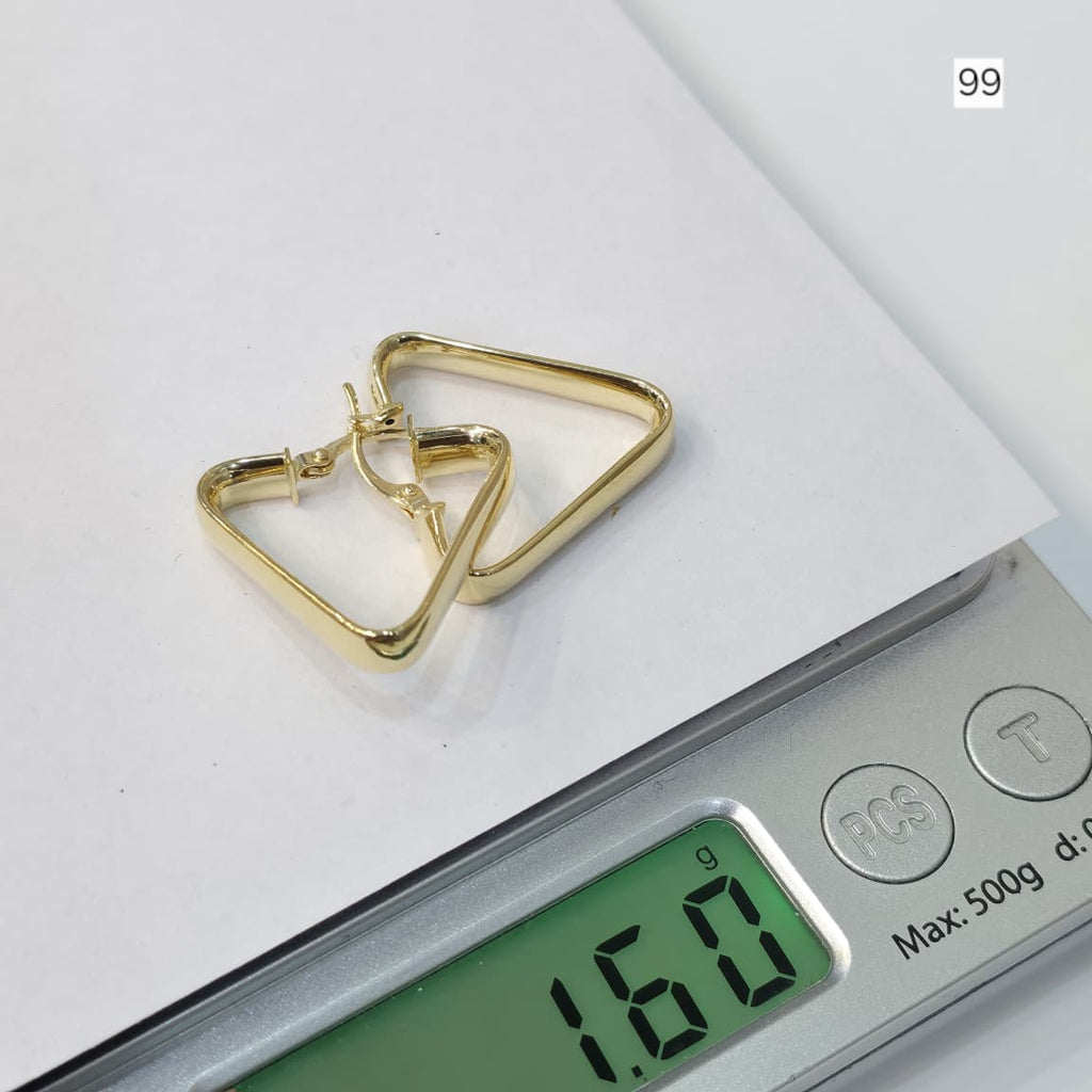 18k Gold Triangle Loop Earring
