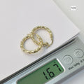 18k Gold Dia Cut Style Loop Earring