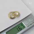 18k Gold Hollow Maze Loop Earrings