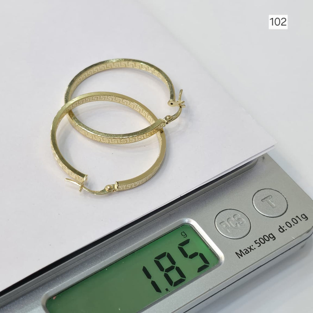 18k Gold Big Maze Loop Earrings