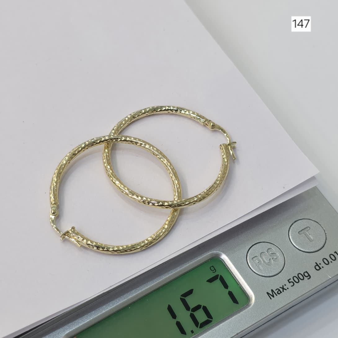 18k Gold Matte Twirl Loop Earrings