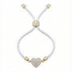 18k Gold Swarovski Heart with Adjustable Thread Bracelet