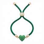 18k Gold Swarovski Heart with Adjustable Thread Bracelet