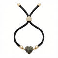 18k Gold Swarovski Heart with Adjustable Thread Bracelet