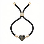 18k Gold Swarovski Heart with Adjustable Thread Bracelet