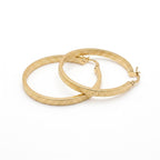 18k Gold Big Maze Loop Earrings