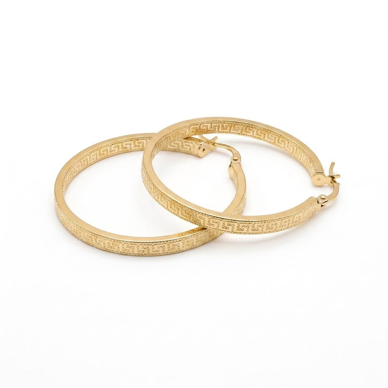 18k Gold Big Maze Loop Earrings - Earrings - Embellish Gold Jewelry & Diamond