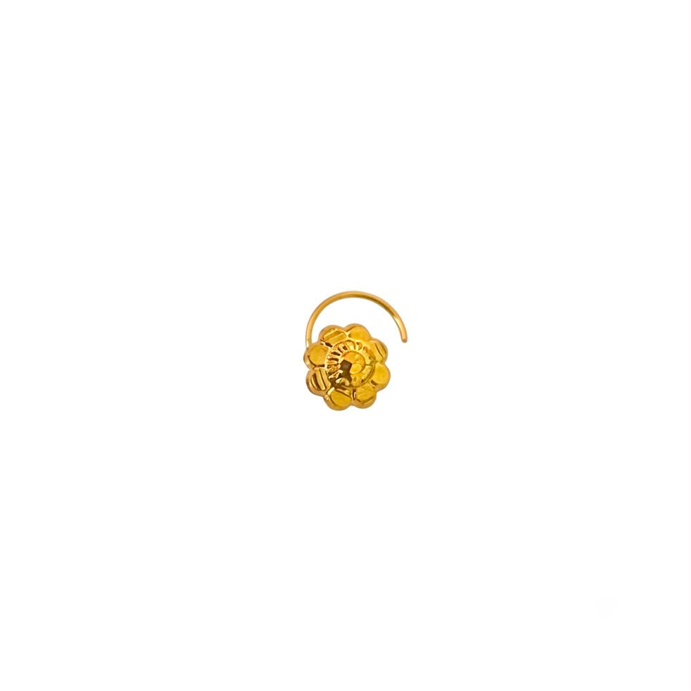 22k Gold Flower Dot Nose Pin