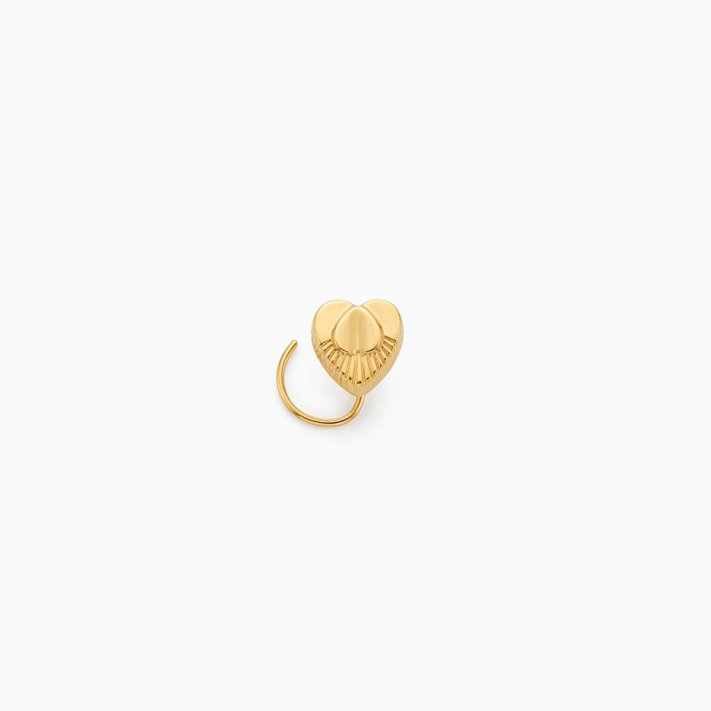 22k Gold Heart in Heart Nose Pin