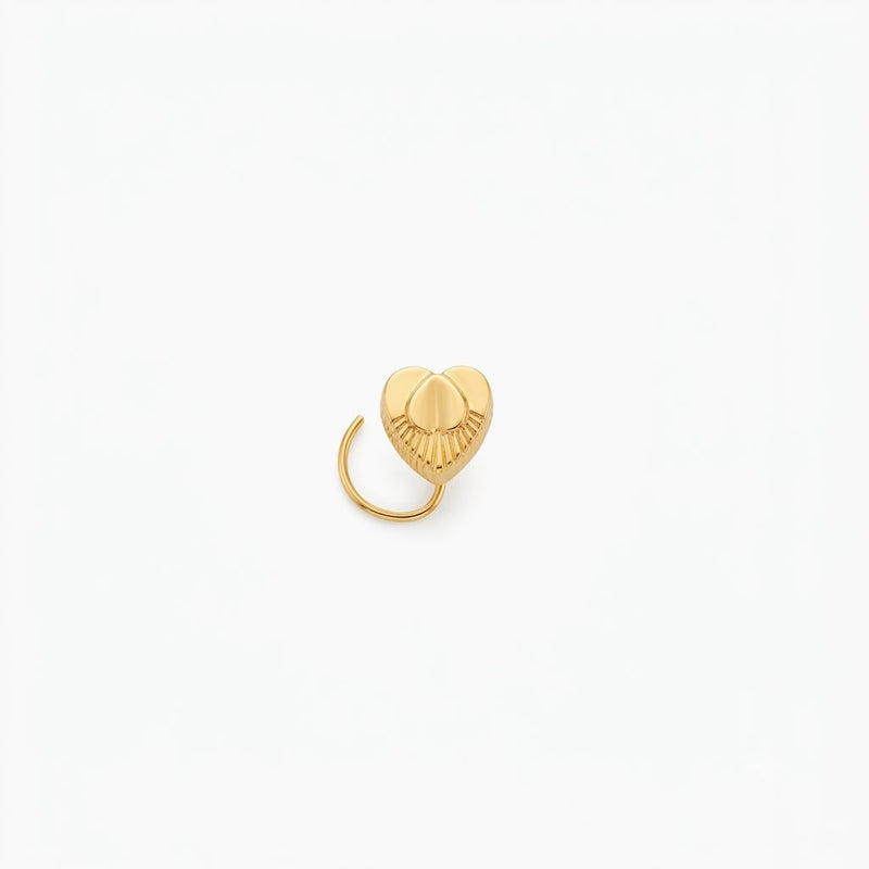 22k Gold Heart in Heart Nose Pin - Nose Pin - Embellish Gold Jewelry & Diamond