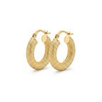 18k Gold Matte Thick Loop Earring