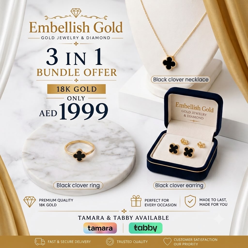18k Gold clover set Bundle Offer