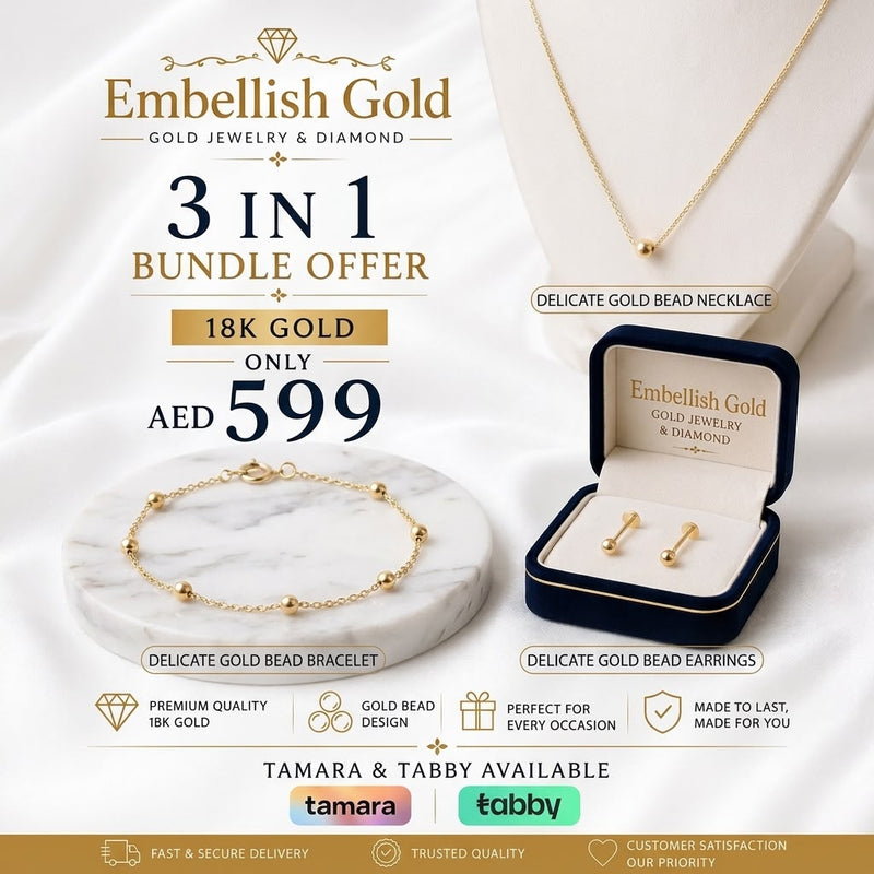 18k Gold Balls Set Bundle Offer - Festive Collection - Embellish Gold Jewelry & Diamond