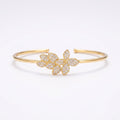 925 Silver Flower Stone Bangle - 925 Silver Bangle - Embellish Gold Jewelry & Diamond
