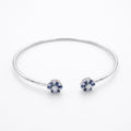 925 Silver Blue Stone Bangle - 925 Silver Bangle - Embellish Gold Jewelry & Diamond