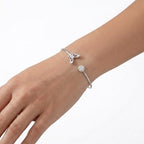 925 Silver Butterfly Stone Bangle