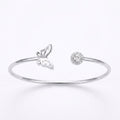 925 Silver Butterfly Stone Bangle - 925 Silver Bangle - Embellish Gold Jewelry & Diamond