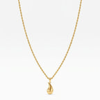 18k Gold Big Plain Teardrops Necklace