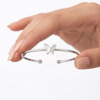 925 Silver Half Butterfly Bangle
