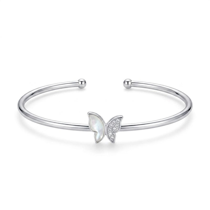 925 Silver Half Butterfly Bangle - 925 Silver Bangle - Embellish Gold Jewelry & Diamond