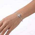 925 Silver Rob Flower Bangle